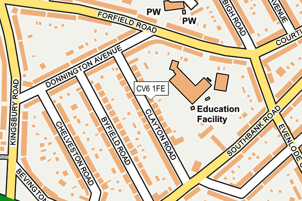 CV6 1FE map - OS OpenMap – Local (Ordnance Survey)