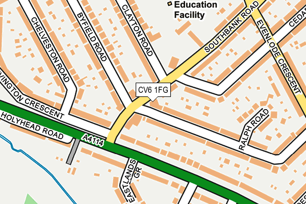 CV6 1FG map - OS OpenMap – Local (Ordnance Survey)