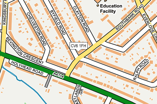 CV6 1FH map - OS OpenMap – Local (Ordnance Survey)