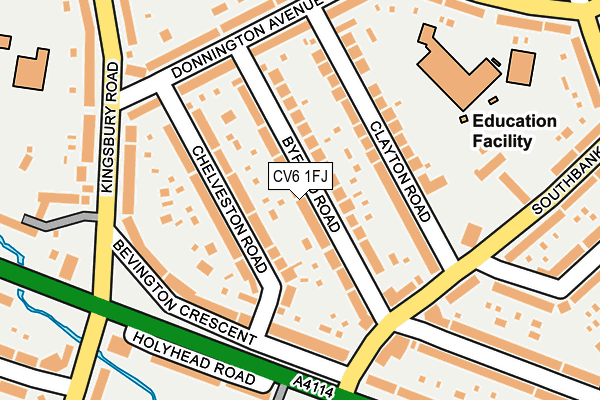 CV6 1FJ map - OS OpenMap – Local (Ordnance Survey)