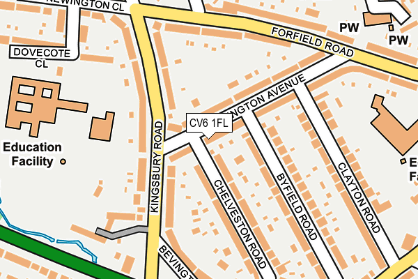 CV6 1FL map - OS OpenMap – Local (Ordnance Survey)