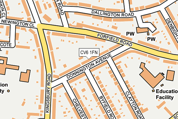 CV6 1FN map - OS OpenMap – Local (Ordnance Survey)