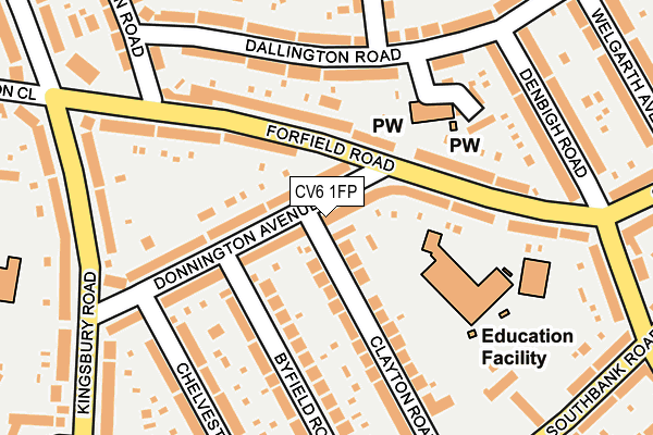 CV6 1FP map - OS OpenMap – Local (Ordnance Survey)