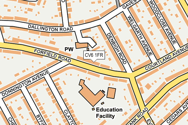 CV6 1FR map - OS OpenMap – Local (Ordnance Survey)