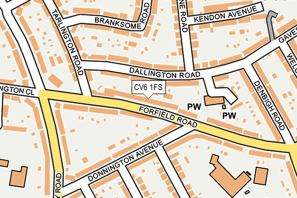 CV6 1FS map - OS OpenMap – Local (Ordnance Survey)