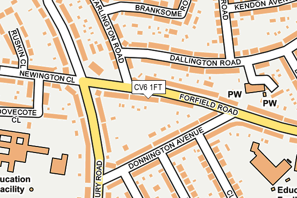 CV6 1FT map - OS OpenMap – Local (Ordnance Survey)