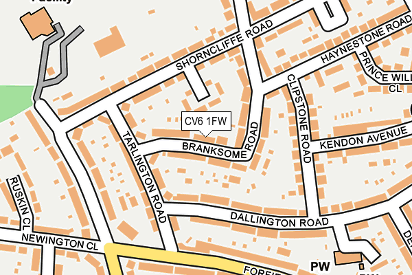CV6 1FW map - OS OpenMap – Local (Ordnance Survey)