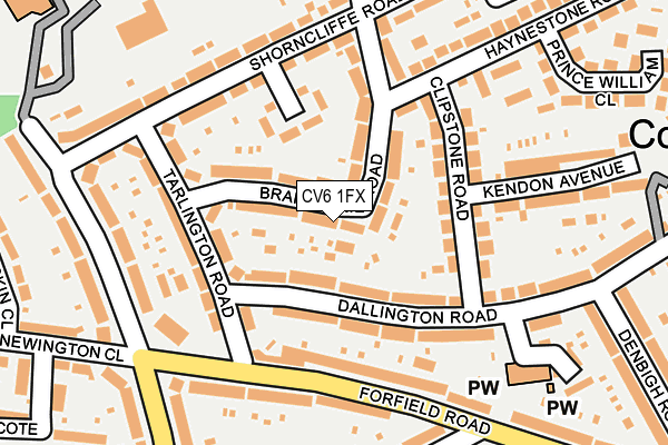 CV6 1FX map - OS OpenMap – Local (Ordnance Survey)