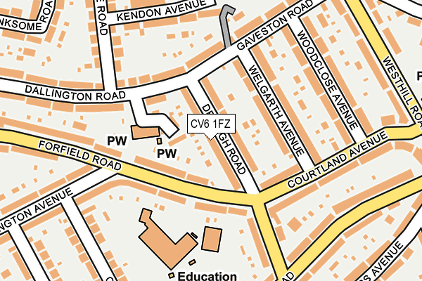 CV6 1FZ map - OS OpenMap – Local (Ordnance Survey)