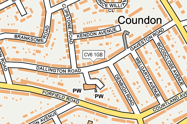 CV6 1GB map - OS OpenMap – Local (Ordnance Survey)