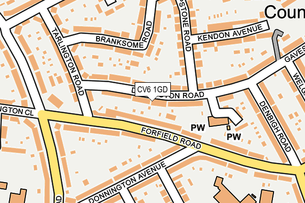 CV6 1GD map - OS OpenMap – Local (Ordnance Survey)