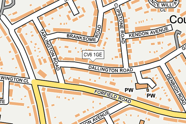 CV6 1GE map - OS OpenMap – Local (Ordnance Survey)