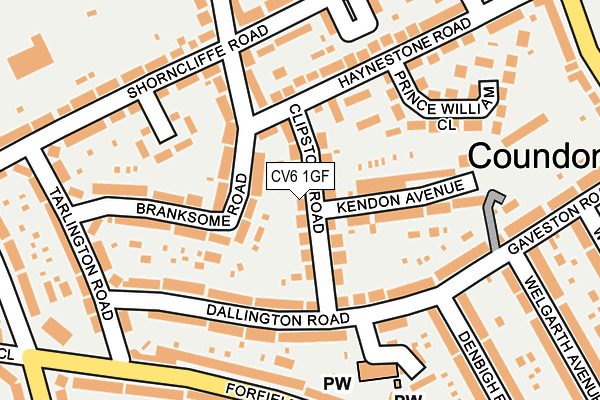 CV6 1GF map - OS OpenMap – Local (Ordnance Survey)