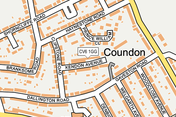 CV6 1GG map - OS OpenMap – Local (Ordnance Survey)