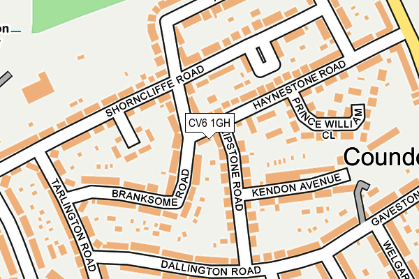 CV6 1GH map - OS OpenMap – Local (Ordnance Survey)