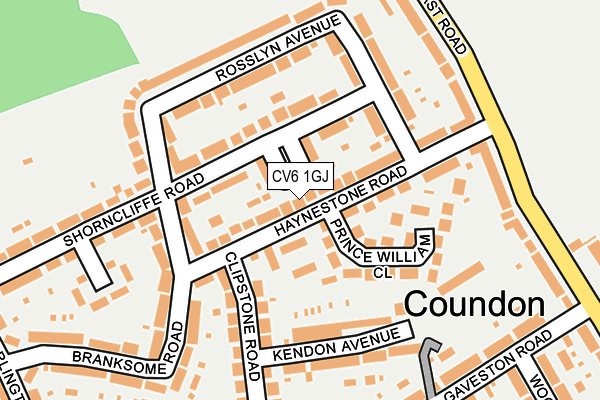 CV6 1GJ map - OS OpenMap – Local (Ordnance Survey)