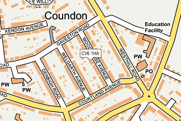 CV6 1HA map - OS OpenMap – Local (Ordnance Survey)