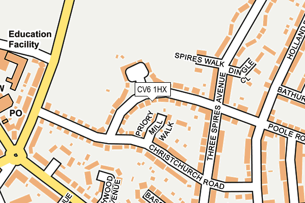 CV6 1HX map - OS OpenMap – Local (Ordnance Survey)