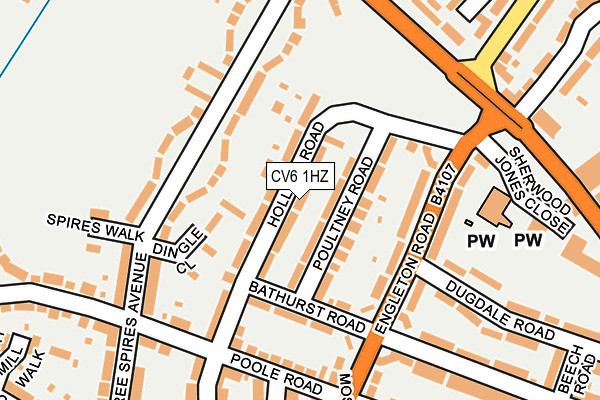 CV6 1HZ map - OS OpenMap – Local (Ordnance Survey)