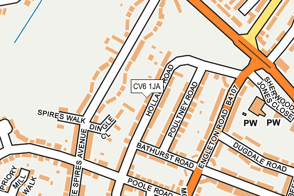 CV6 1JA map - OS OpenMap – Local (Ordnance Survey)