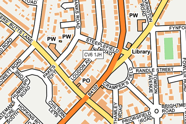 CV6 1JH map - OS OpenMap – Local (Ordnance Survey)