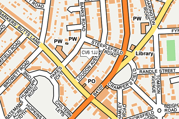 CV6 1JJ map - OS OpenMap – Local (Ordnance Survey)
