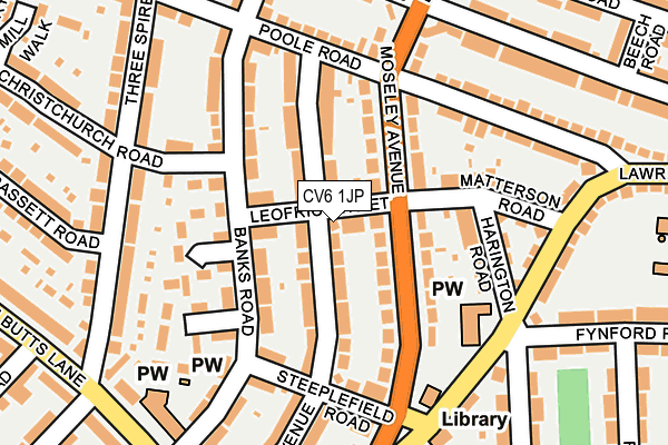 CV6 1JP map - OS OpenMap – Local (Ordnance Survey)