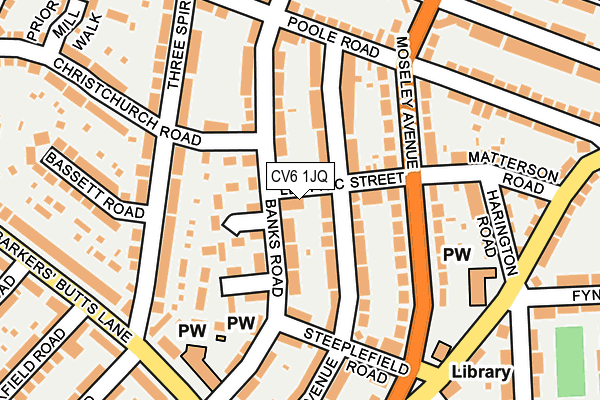 CV6 1JQ map - OS OpenMap – Local (Ordnance Survey)