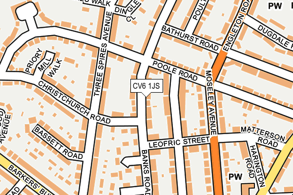 CV6 1JS map - OS OpenMap – Local (Ordnance Survey)