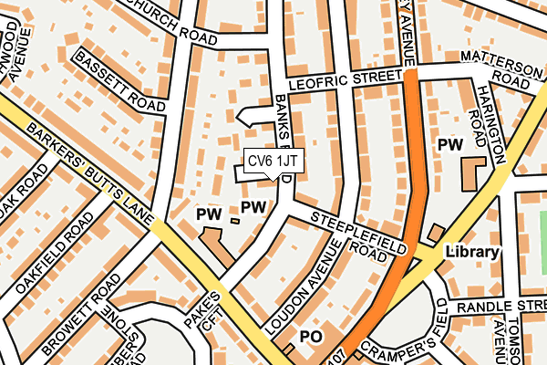 CV6 1JT map - OS OpenMap – Local (Ordnance Survey)