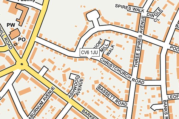 CV6 1JU map - OS OpenMap – Local (Ordnance Survey)