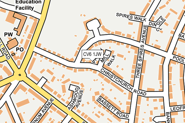 CV6 1JW map - OS OpenMap – Local (Ordnance Survey)