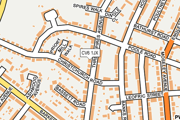 CV6 1JX map - OS OpenMap – Local (Ordnance Survey)
