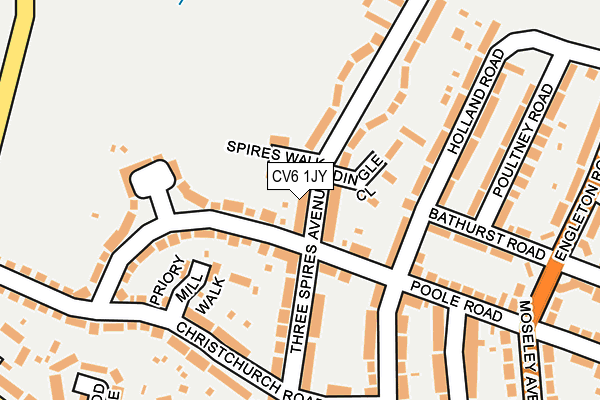 CV6 1JY map - OS OpenMap – Local (Ordnance Survey)