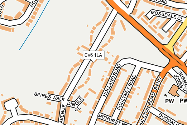 CV6 1LA map - OS OpenMap – Local (Ordnance Survey)