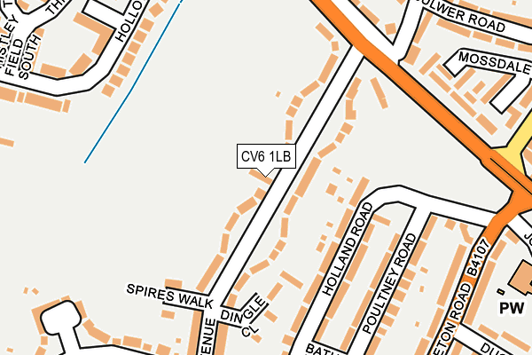 CV6 1LB map - OS OpenMap – Local (Ordnance Survey)