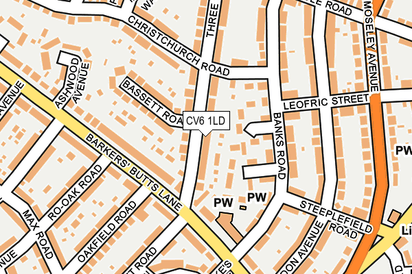 CV6 1LD map - OS OpenMap – Local (Ordnance Survey)