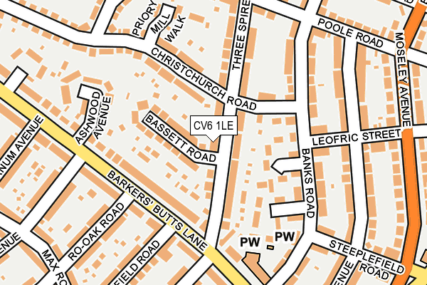 CV6 1LE map - OS OpenMap – Local (Ordnance Survey)