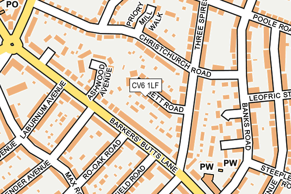 CV6 1LF map - OS OpenMap – Local (Ordnance Survey)