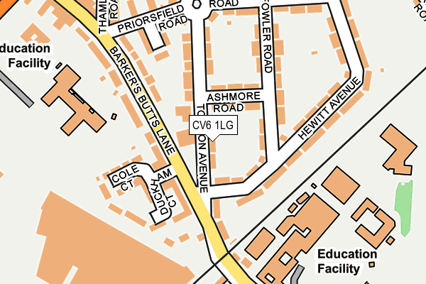 CV6 1LG map - OS OpenMap – Local (Ordnance Survey)