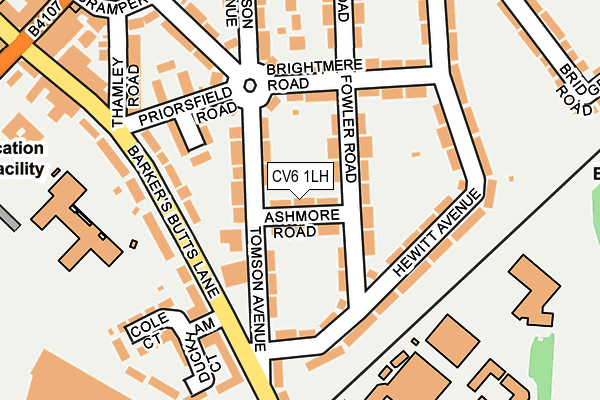CV6 1LH map - OS OpenMap – Local (Ordnance Survey)