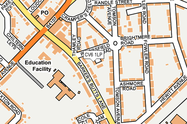 CV6 1LP map - OS OpenMap – Local (Ordnance Survey)