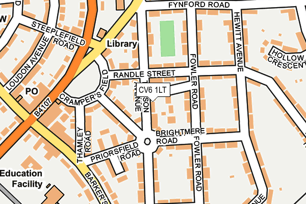 CV6 1LT map - OS OpenMap – Local (Ordnance Survey)