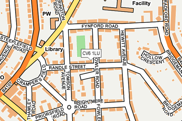 CV6 1LU map - OS OpenMap – Local (Ordnance Survey)