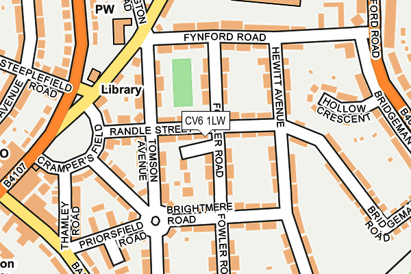 CV6 1LW map - OS OpenMap – Local (Ordnance Survey)