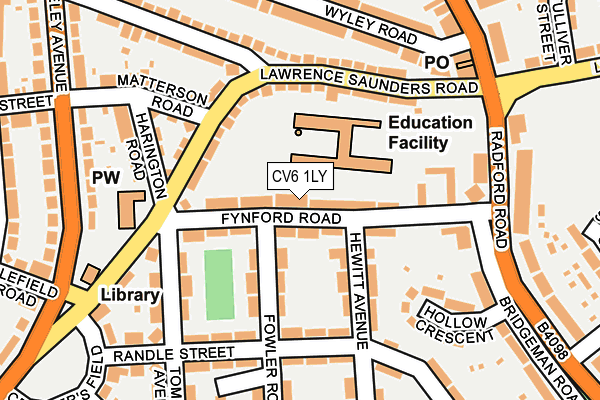 CV6 1LY map - OS OpenMap – Local (Ordnance Survey)