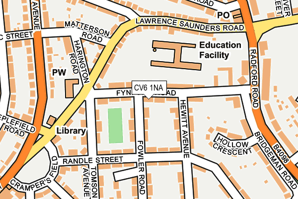 CV6 1NA map - OS OpenMap – Local (Ordnance Survey)