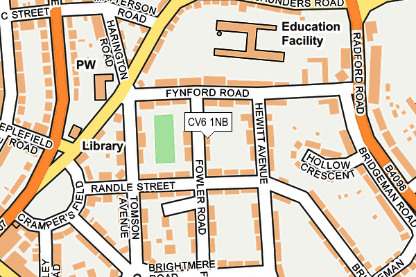 CV6 1NB map - OS OpenMap – Local (Ordnance Survey)