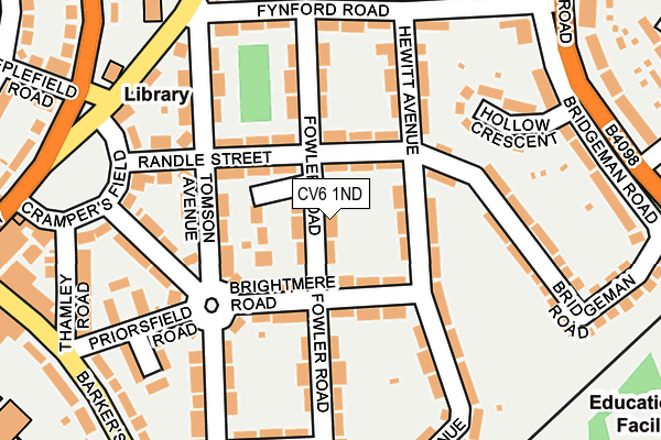 CV6 1ND map - OS OpenMap – Local (Ordnance Survey)