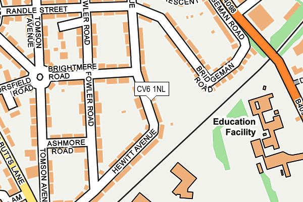 CV6 1NL map - OS OpenMap – Local (Ordnance Survey)